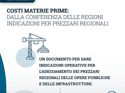 Edilizia: costi materie prime, indicazioni per prezzari regionali